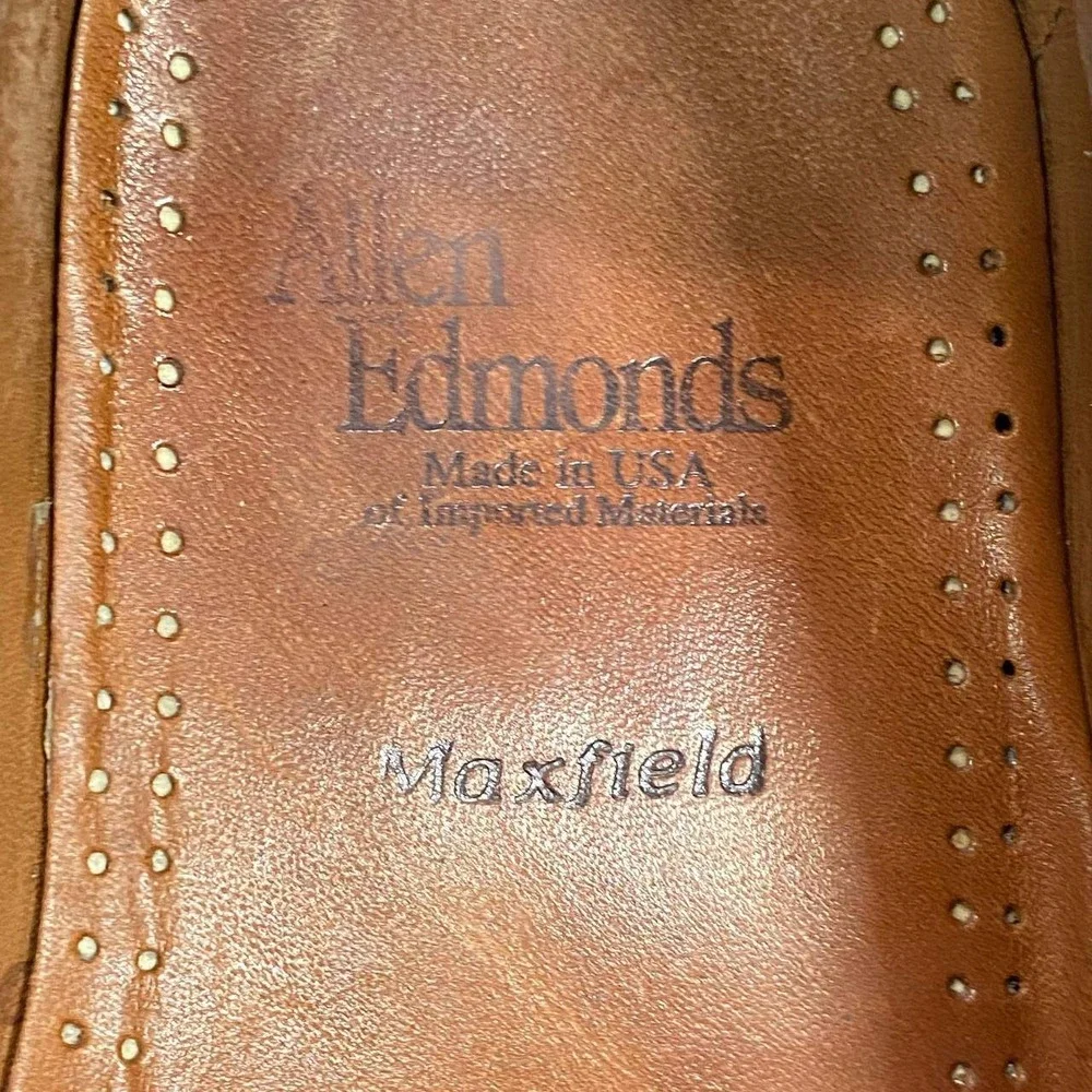 Allen‎ Edmonds Maxfield Loafers Mens Size 9.5 D Black Woven Tassel Leather Shoes